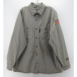 Benchmark Shirt XL FR Flame Resistant Workwear USA Flag Button Down *